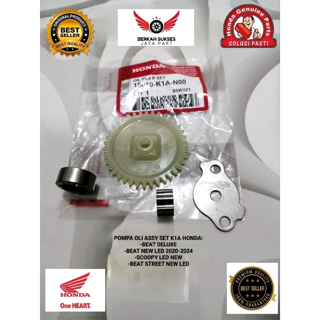 POMPA OLI+GIGI GEAR POMPA OLI OIL PUMP SET 15010-K1A-N00 ASLI HONDA BEAT DELUXE SCOOPY NEW LED BEAT 