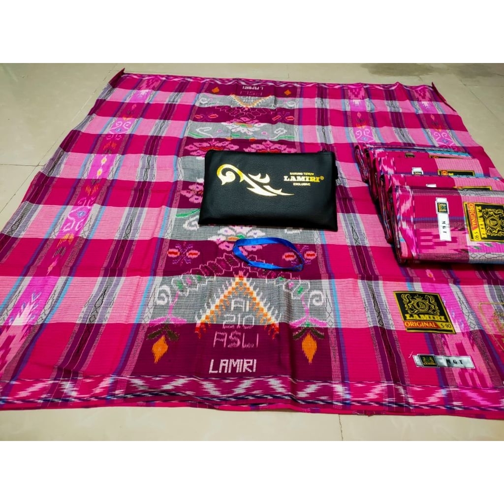 Sarung LAMIRI S-90 MGT Original - Motif Mustamin Full Sutra Sintetis