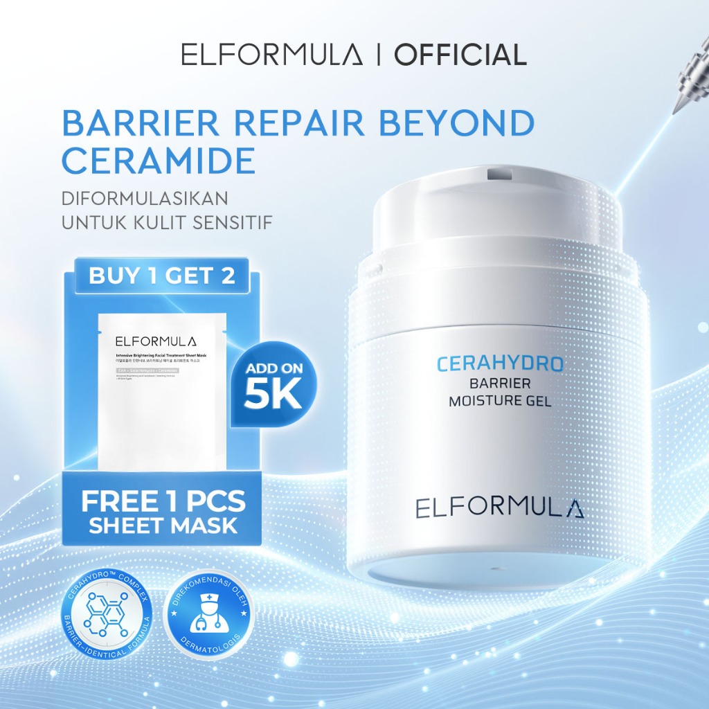 ELFORMULA Intensive CeraHydro Barrier Repair Moisture Gel - Moisturizer Calming Pelembab Wajah Pagi 