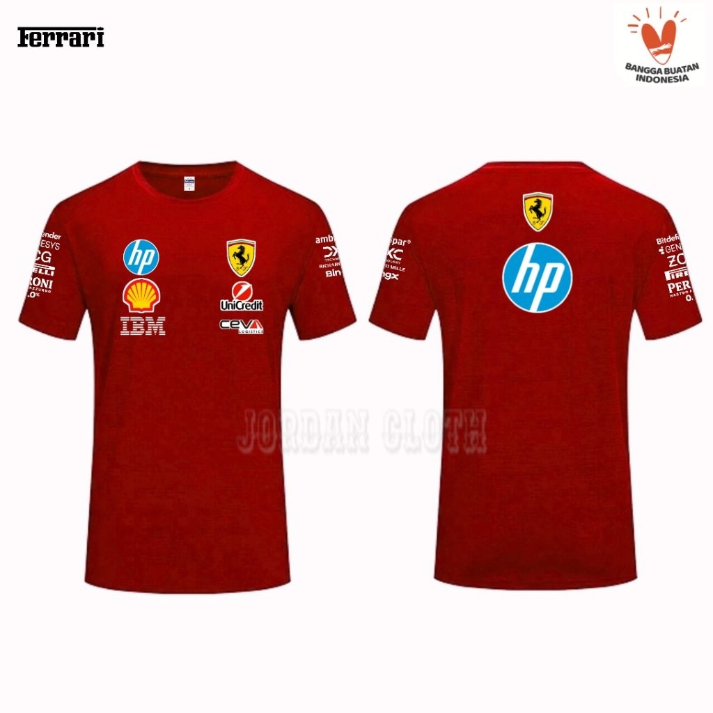 Tshirt Baju Kaos Team Ferrari Scuderia F1 Formula One