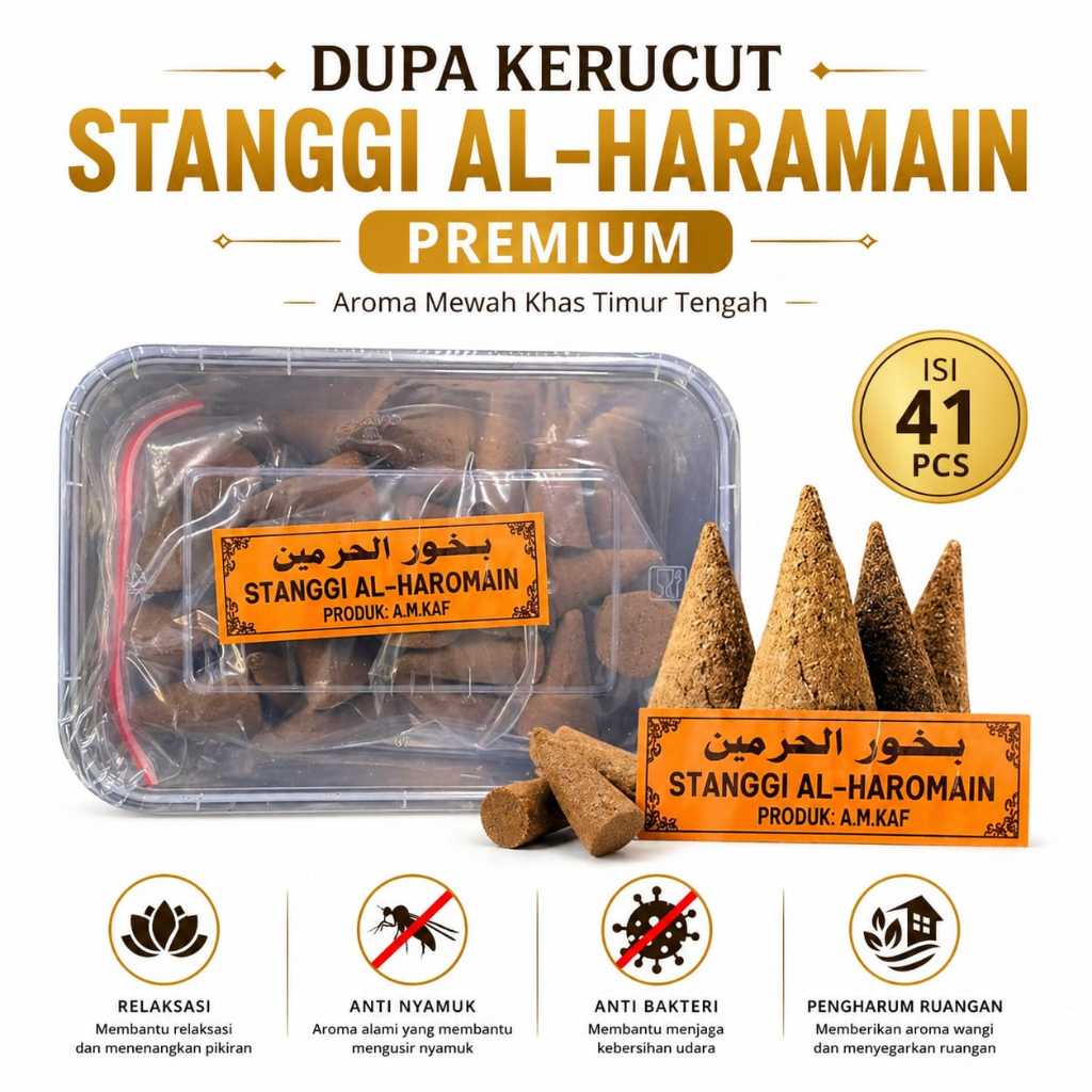BUKHUR KERUCUT STANGGI AL HAROMAIN PREMIUM haromain bakhor dupa menyan bakhoor