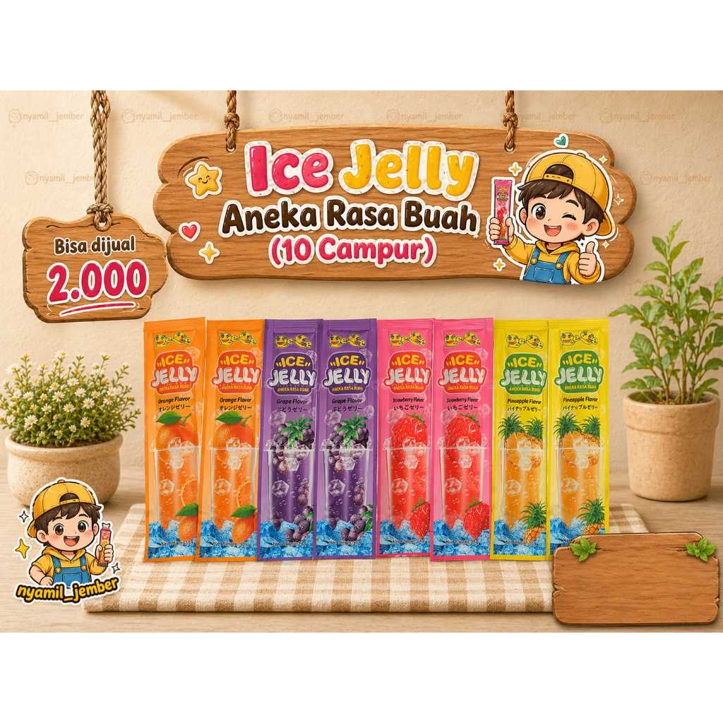 (10 PCS RASA CAMPUR) QEQE ICE JELLY RSA ANEKA BUAH