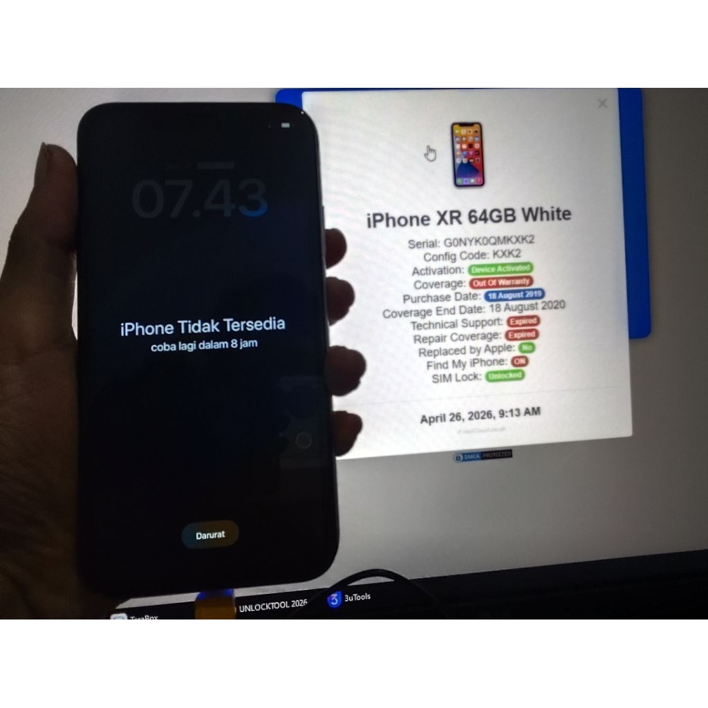 Iphone XR 64gb Lock Icloud Passcode