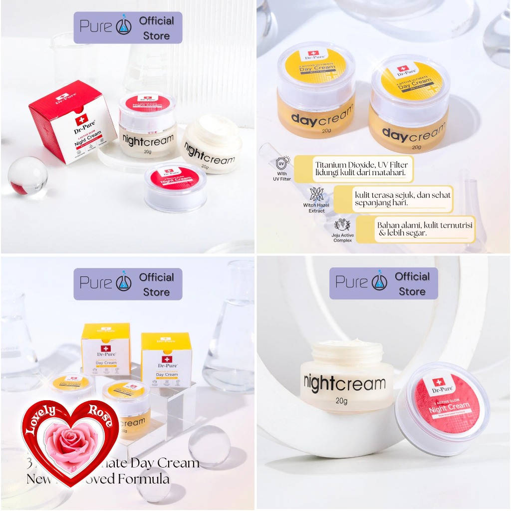 DR PURE NIGHT CREAM | DAY CREAM | DR PURE KRIM SIANG | KRIM MALAM |