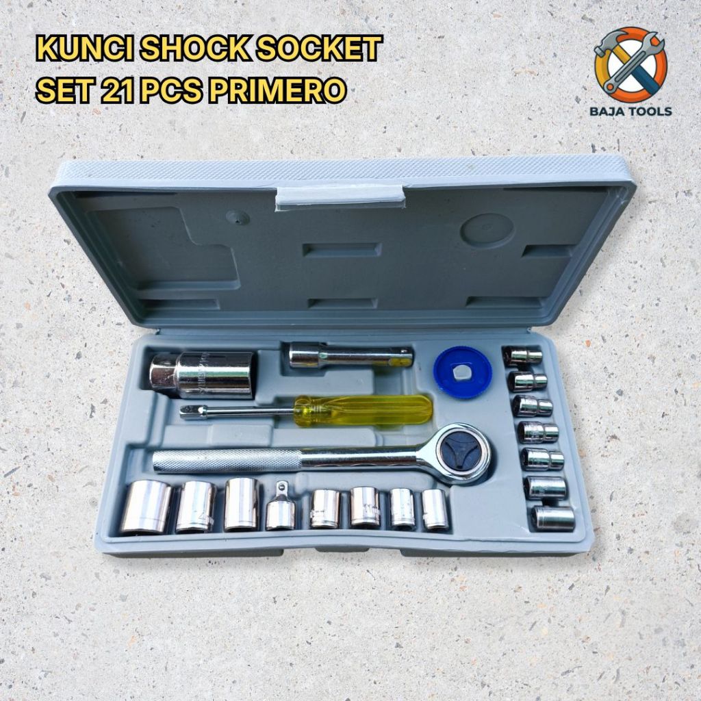 Kunci Shock PRIMERO Set 21 Pcs Chrome Vanadium Anti Karat