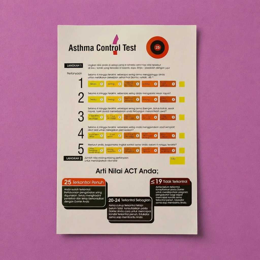 Poster Asthma Control Test | Poster ACT | Poster Kontrol Tes Asma | LAMINASI GLOSSY