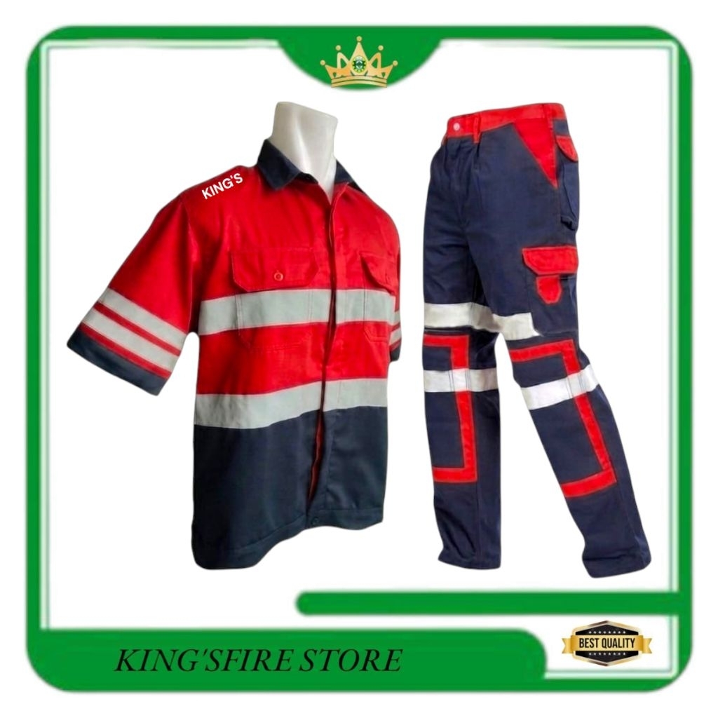SETELAN BAJU CELANA SAFETY SCHOTLITE 3M - WEARPACK SAFETY REFLEKTOR - SERAGAM SAFETY - KOMBINASI WAR
