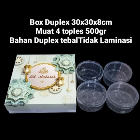 Box Duplex Tutup Motif Eid Mubarak Ukuran 30x30x8cm Dus Hampers Lebaran Idul Fitri  Kotak Kue