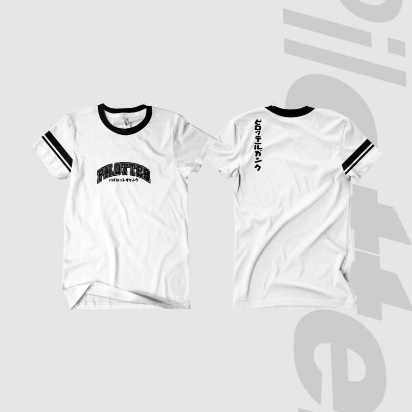 Pilotter Kaos Essential Putih Original Free Stiker - PLTR-530