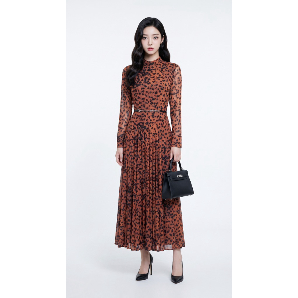 J&LEE'S – LEONA DRESS | Dress Wanita Elegant Premium Maxi Classy Bold Look Include Belt