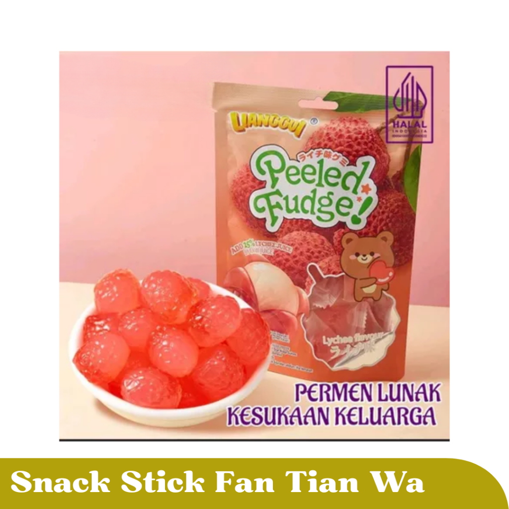 Lianggui Peeled Fudge Permen Lunak Rasa Leci