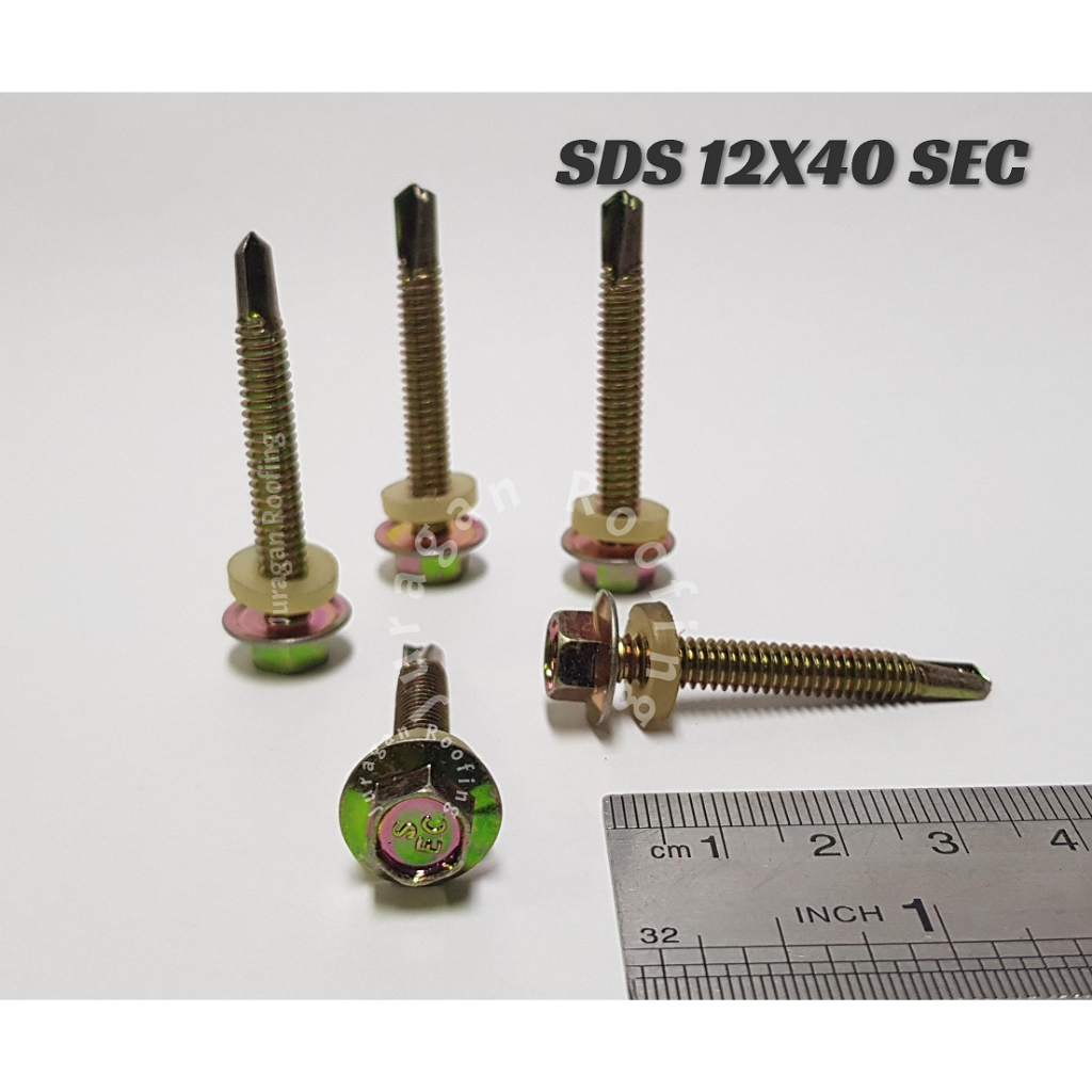 Sekrup SDS 12x40 SEC/baut drilling/sekrup drilling/baut baja ringan/sekrup SDS/kuning