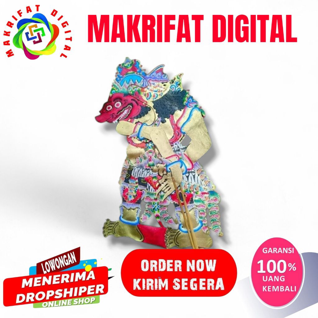 ZACK MART Wayang KUMBOKARNO/BUTO KUMBAKARNA Wayang kulit ASLI Jumbo 80cm Standar Dalang
