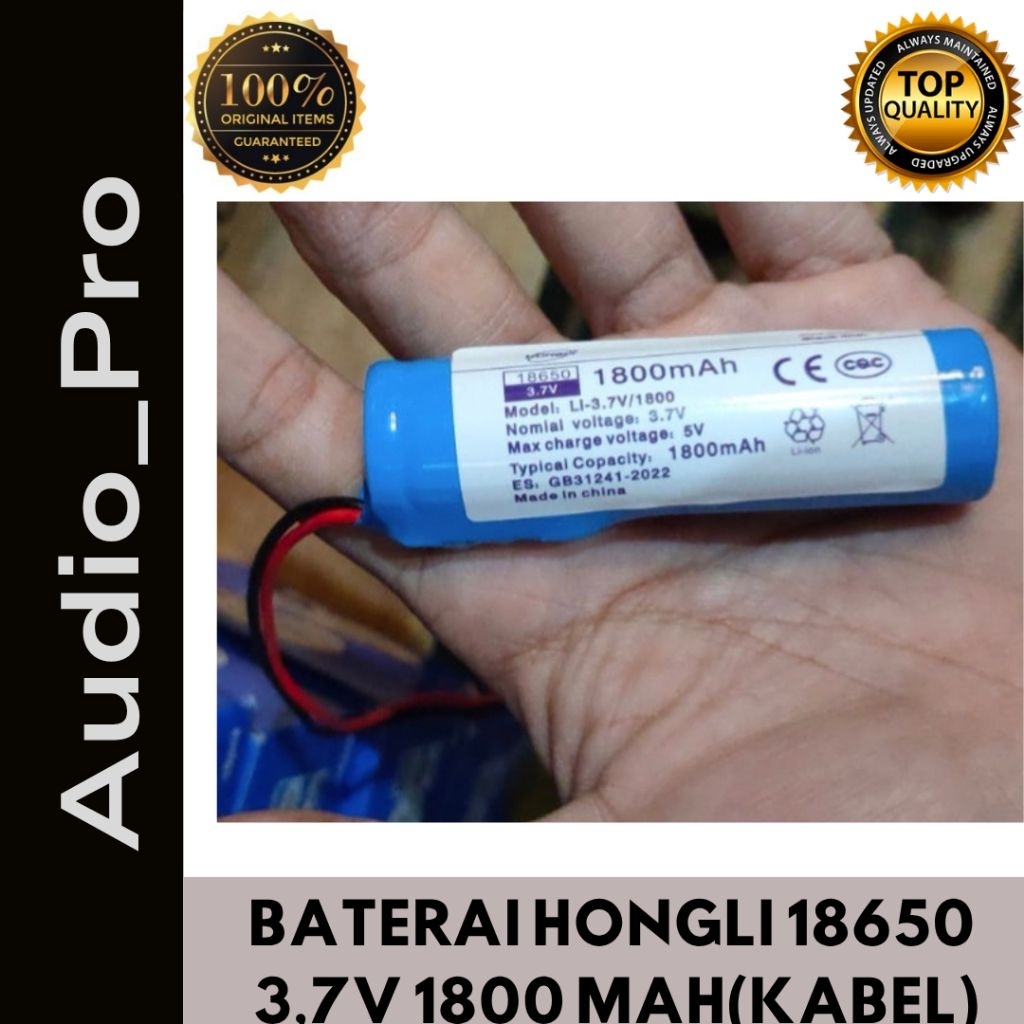 Baterai Cas Kabel Hongli 18650 3,7V 1800mAh Baterai cas recharger hongli 3,7V 1800mAh