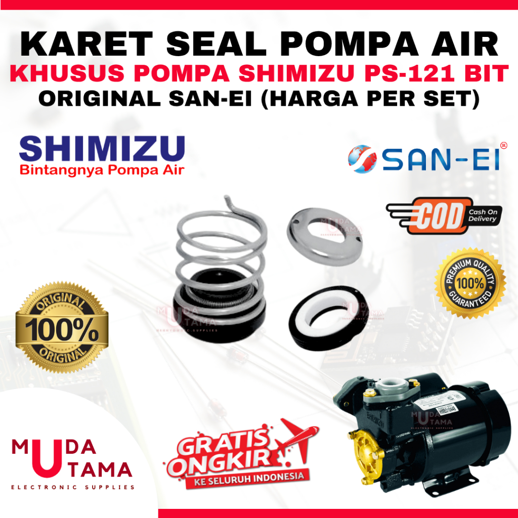 KARET SEAL POMPA AIR SHIMIZU PS121BIT PS 121 BIT ORIGINAL SAN EI - MECHANICAL SEAL POMPA AIR SHIMIZU