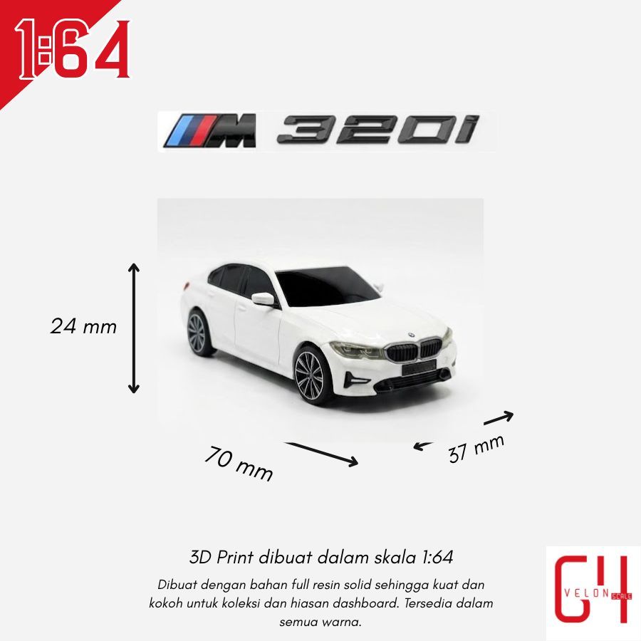 Diecast Mobil BMW tipe G20 320i 2020 Skala1:64 Bisa Full Custom + Plat