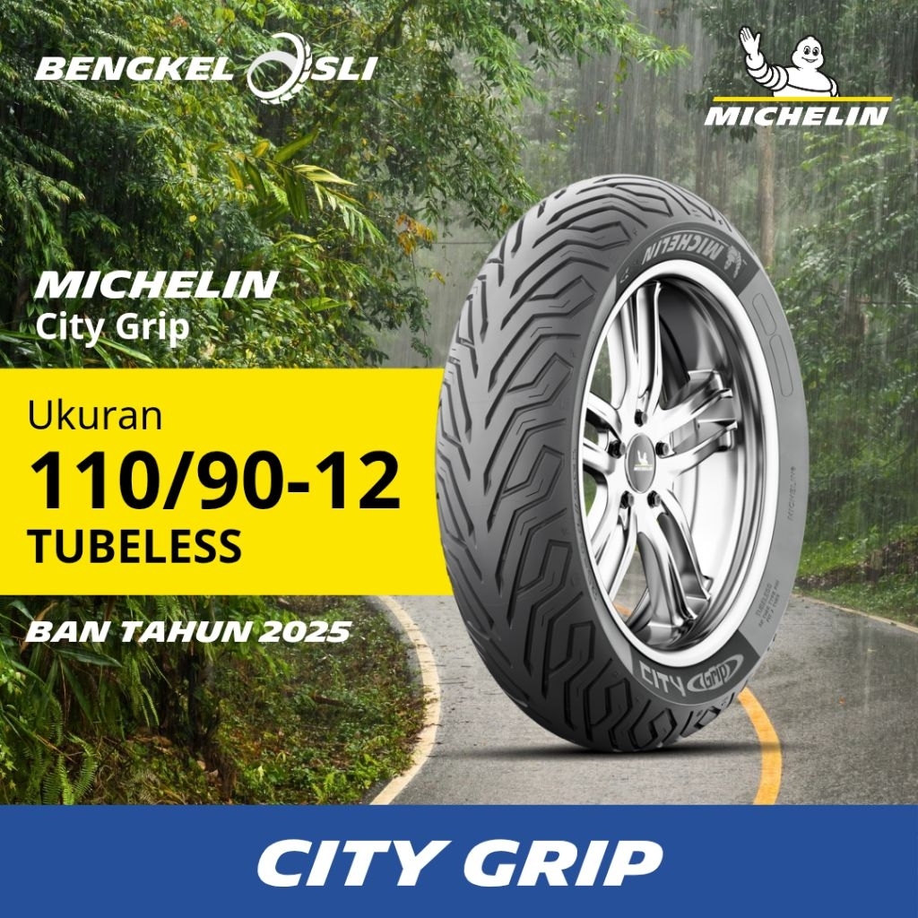 Ban Motor Scooter MICHELIN CITY GRIP Ring 12 110/90-12 Tubeless (TL)