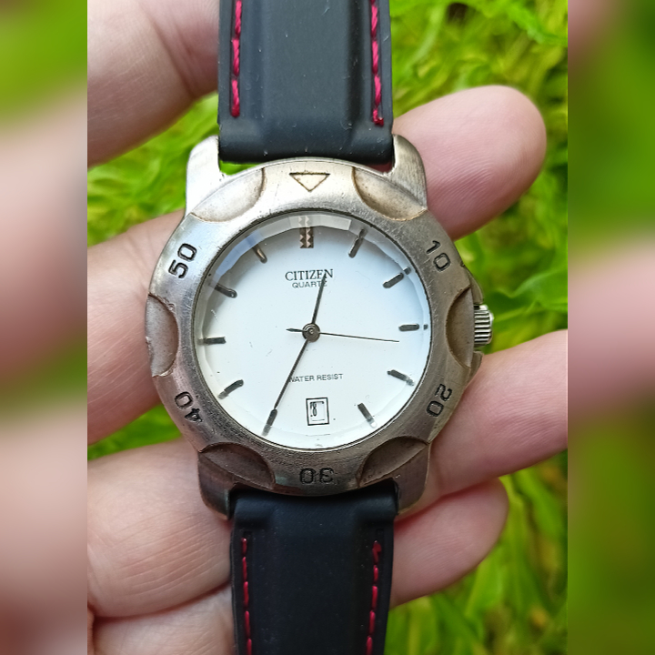 CITIZEN DIVER MOD White Silver Original Second | Jam Tangan Sporty Pria Preloved