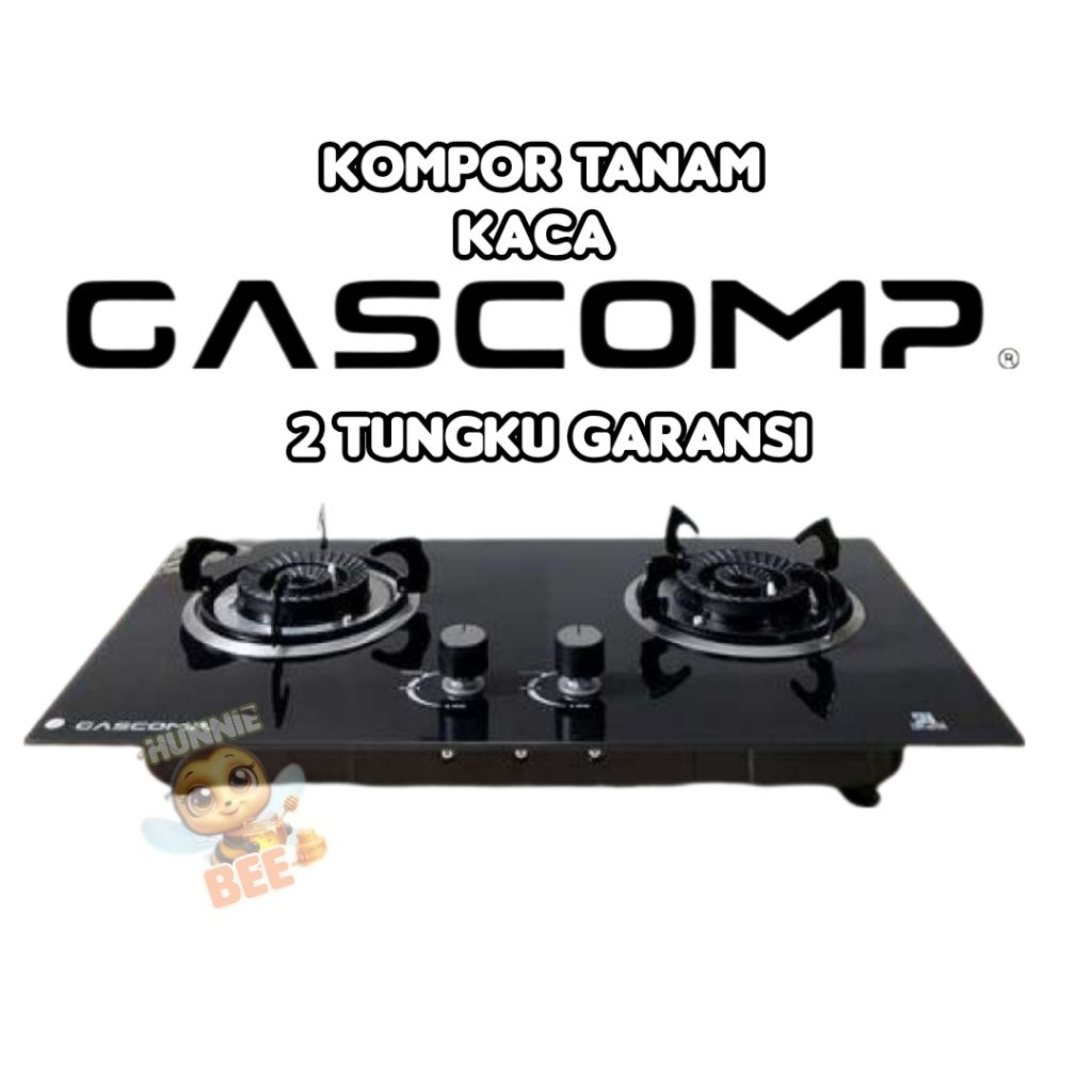 Kompor Tanam  KACA GASCOMP  2 Tungku Garansi
