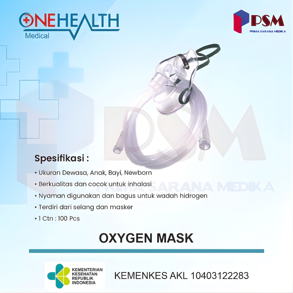 Onehealth Gea Oxygen Mask / Sungkup Masker Oksigen O2 Dewasa Anak Bayi