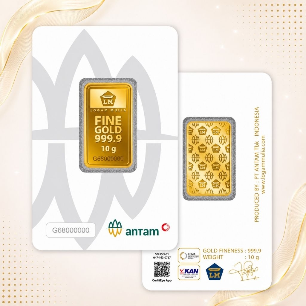 (Go Gold) Emas Antam 10 Gram CertiEye 24K Asli 2026| Bisa Cicilan