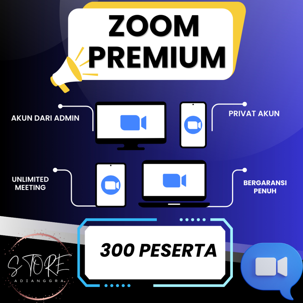 Akun Zoom Pro Premium 300 Peserta Full Garansi