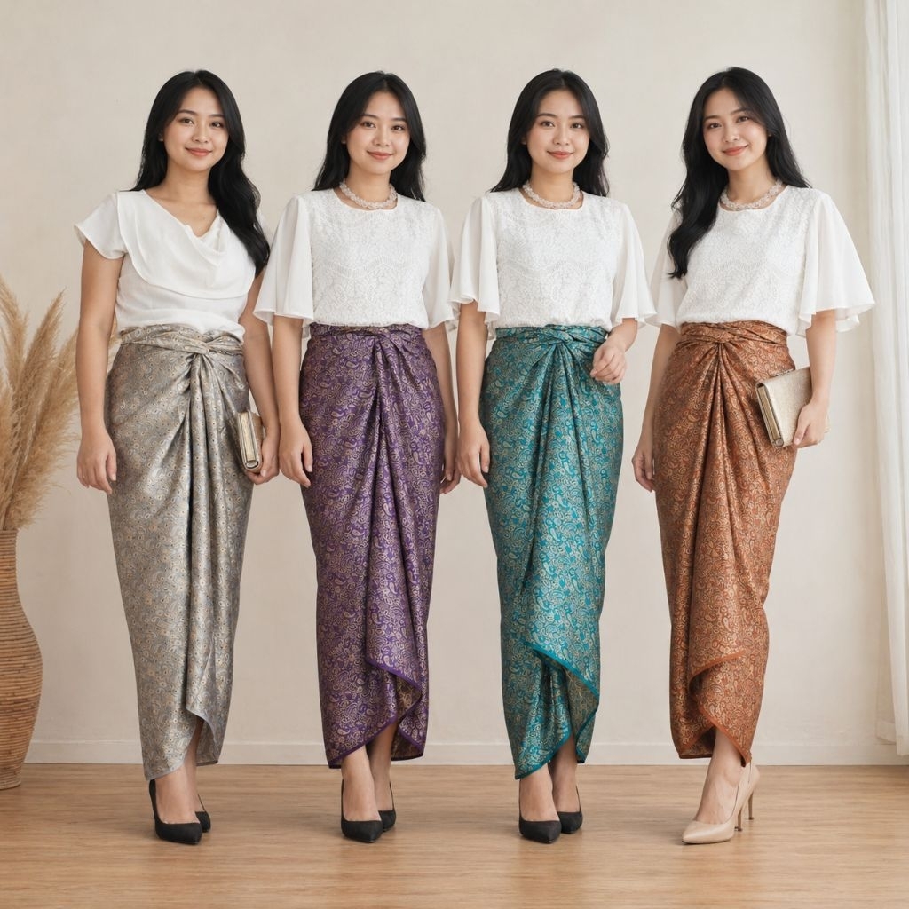 Rok lilit songket /  rok songket / wrap skirt instan / kain lilit kondangan / rok kondangan /songket