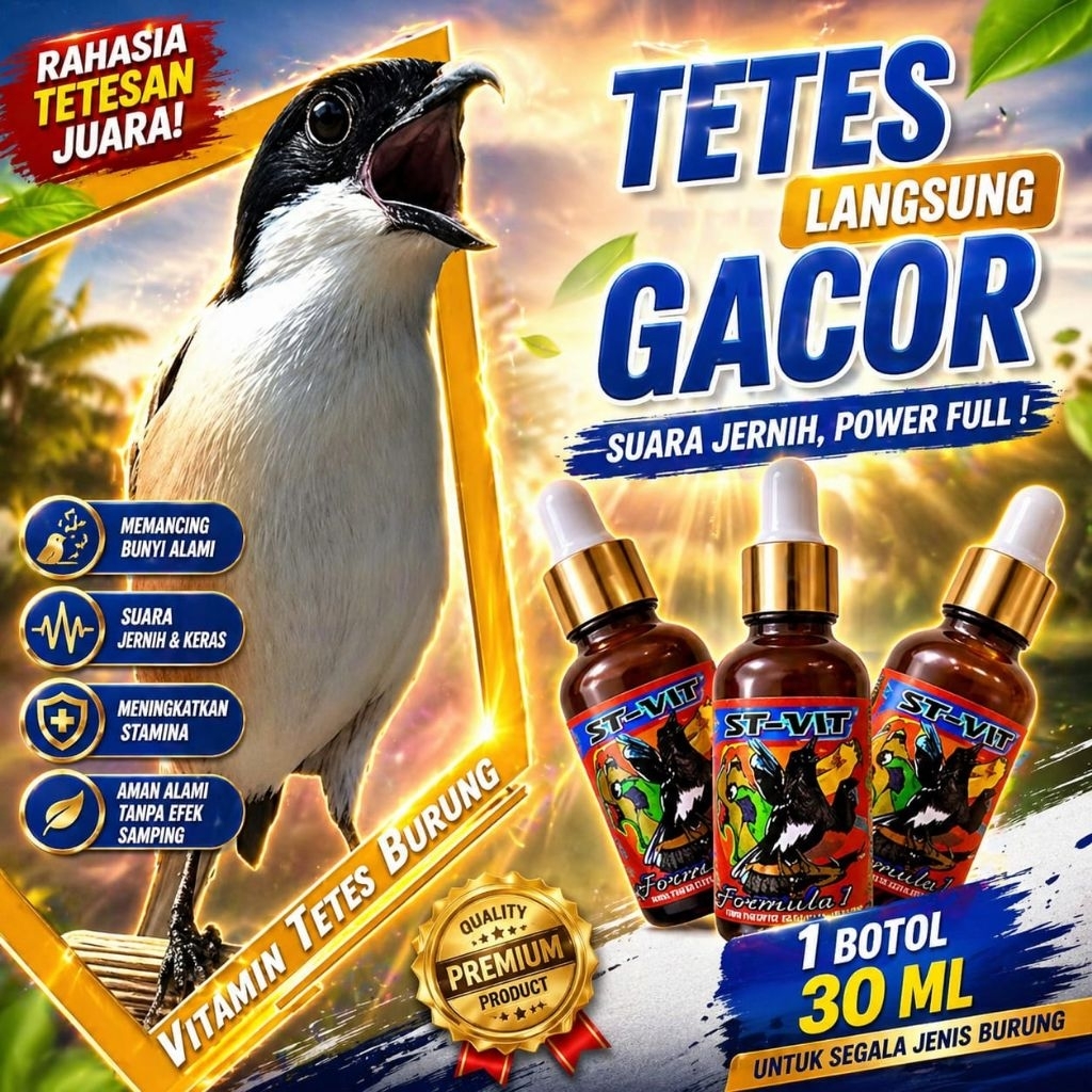 SUPER MURAI BATU ST-VIT F1 VITAMIN tetes penggacor semua burung kicau nutrobird Nagata juara super n