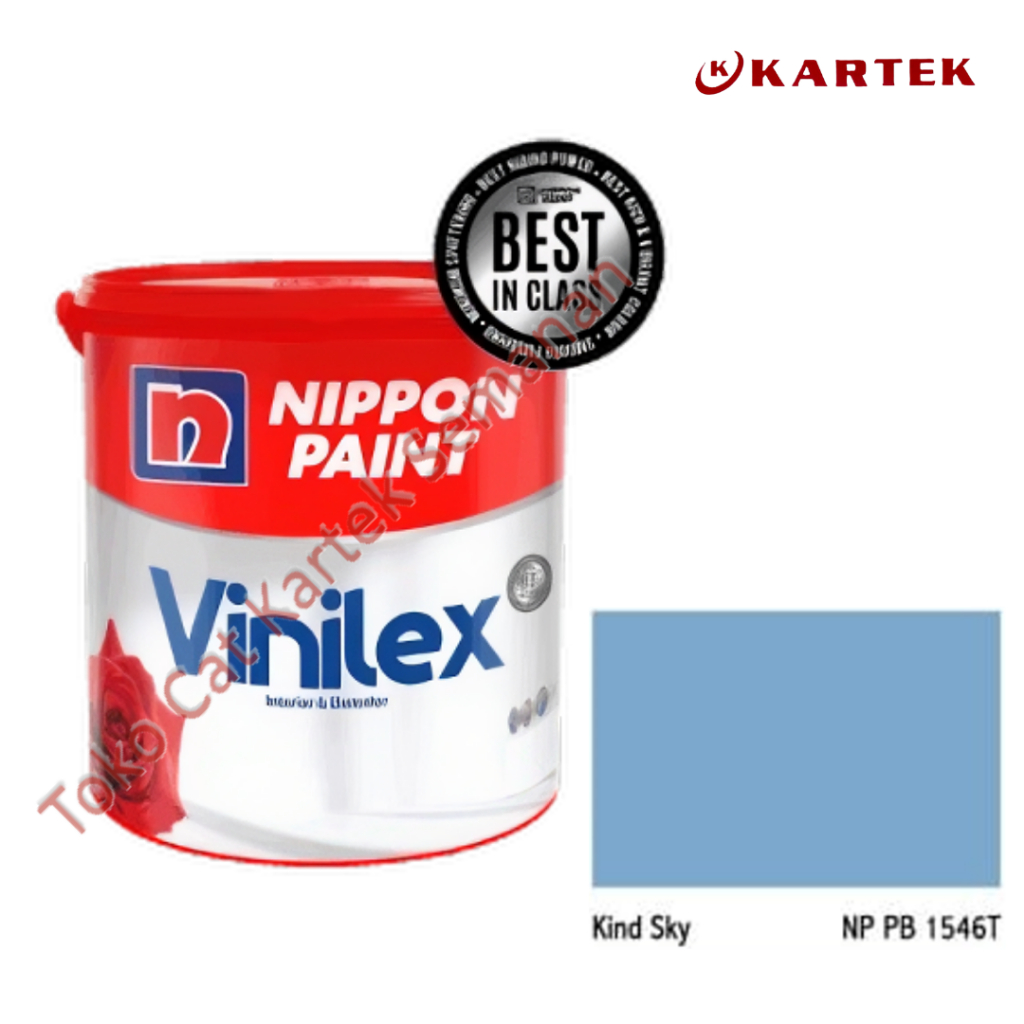 Nippon Paint Vinilex KIND SKY NP PB 1546T Cat Tembok Interior Eksterior Biru 1kg 5kg