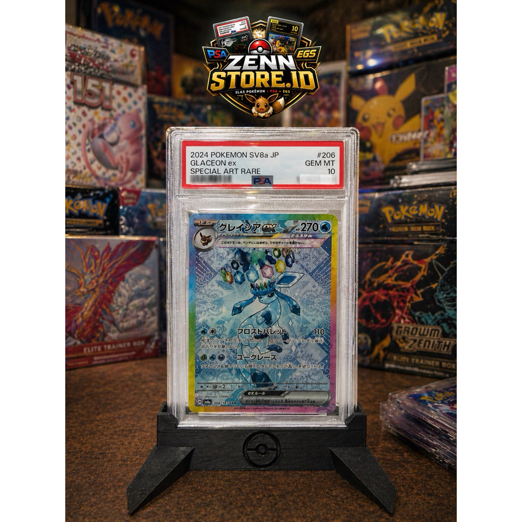 [PSA 10 Japan] Pokemon TCG - Glaceon Ex SAR JP #206 - Terastal Festival