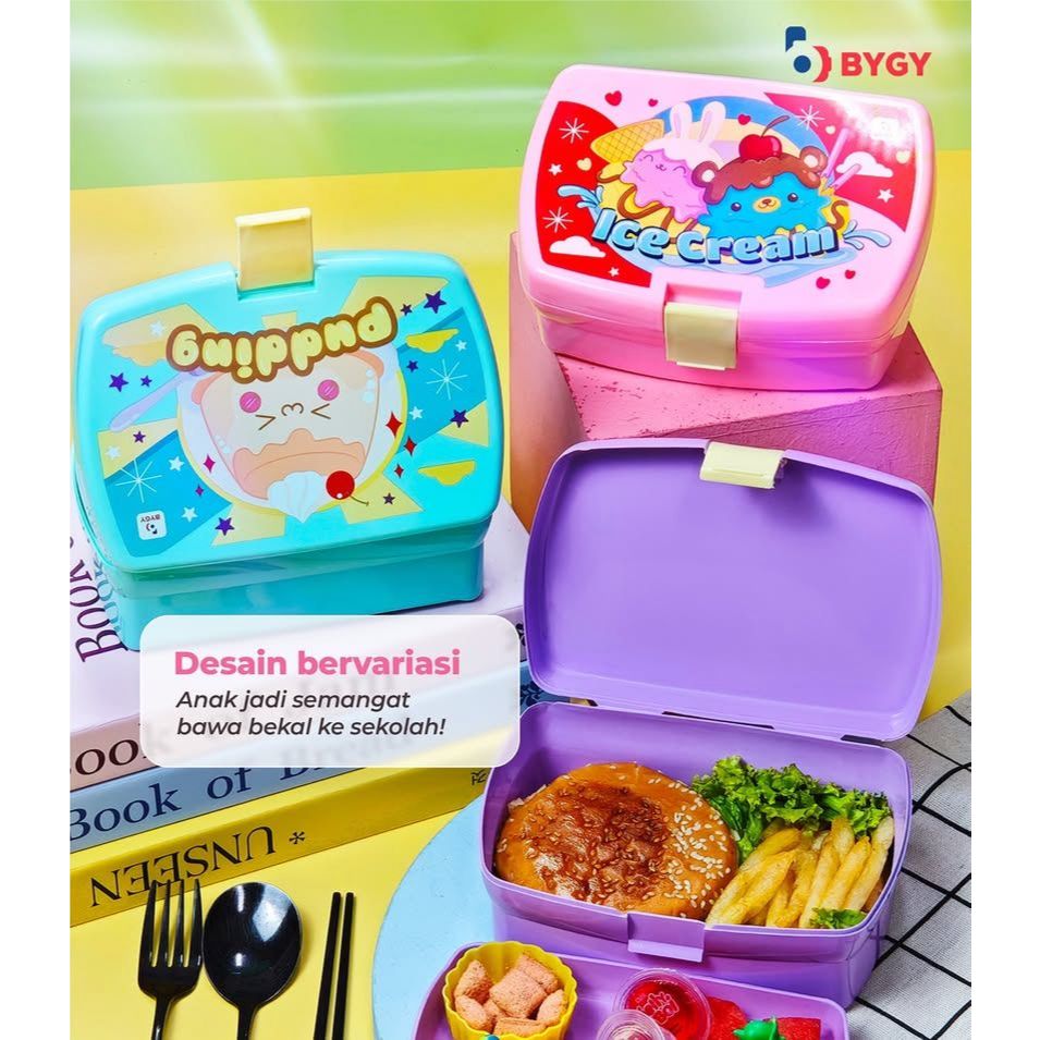 [ 1 PCS ] LUNCH BOX MEALLOCK - Kotak Bekal Makan Lucu / Wadah Bekal Anak / Kotak Bekal Makanan