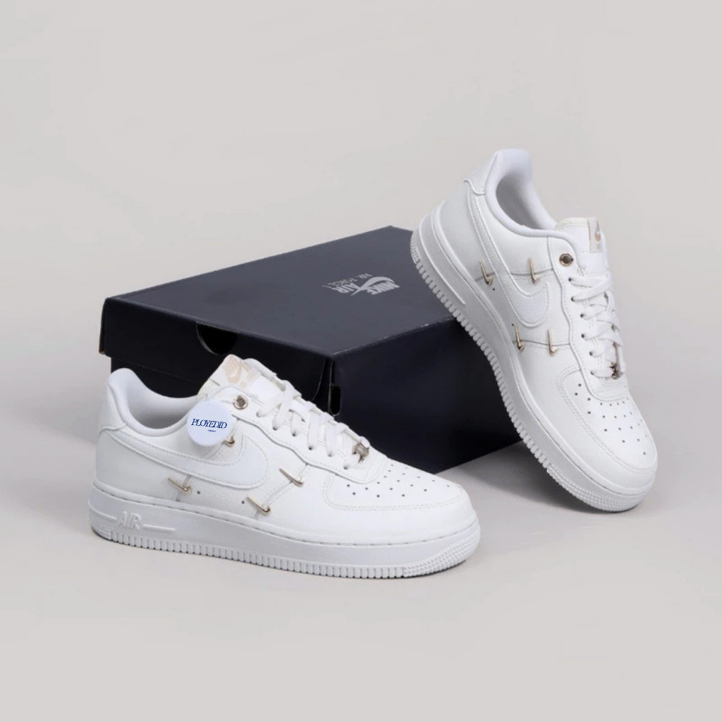 Nike Air Force 1 Gold Mini Swoosh White