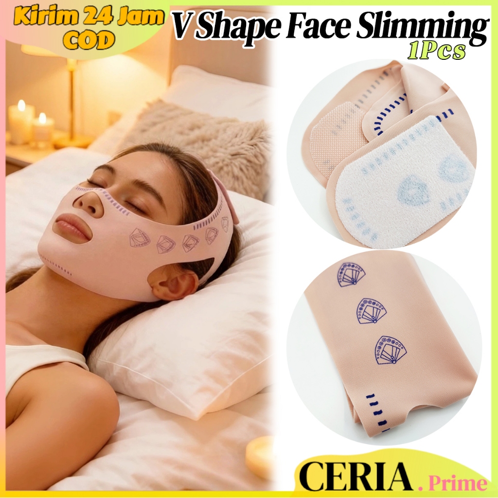 Perban Pelangsing Wajah 3D V Shape Face Lift Up Belt Pengencang Wajah Penghilang Dagu Ganda Pembentu