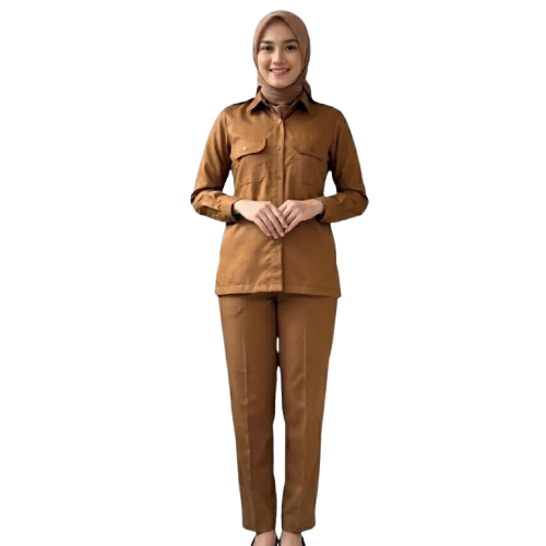 albywear Baju Pns Wanita Khaki Tua Kemeja Set Celana dan Rok | Seragam Dinas Keki Tua