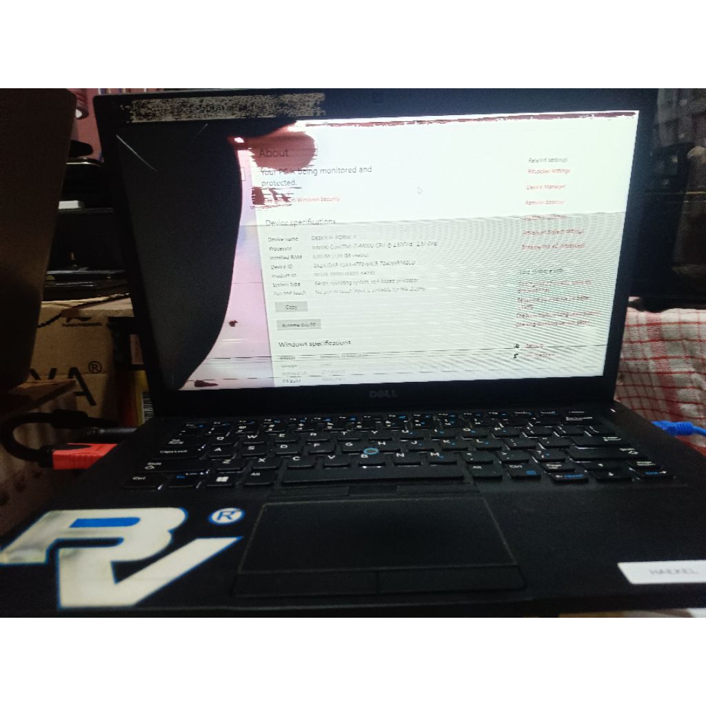 Dell latitude 7480 i7 6600U minus layar