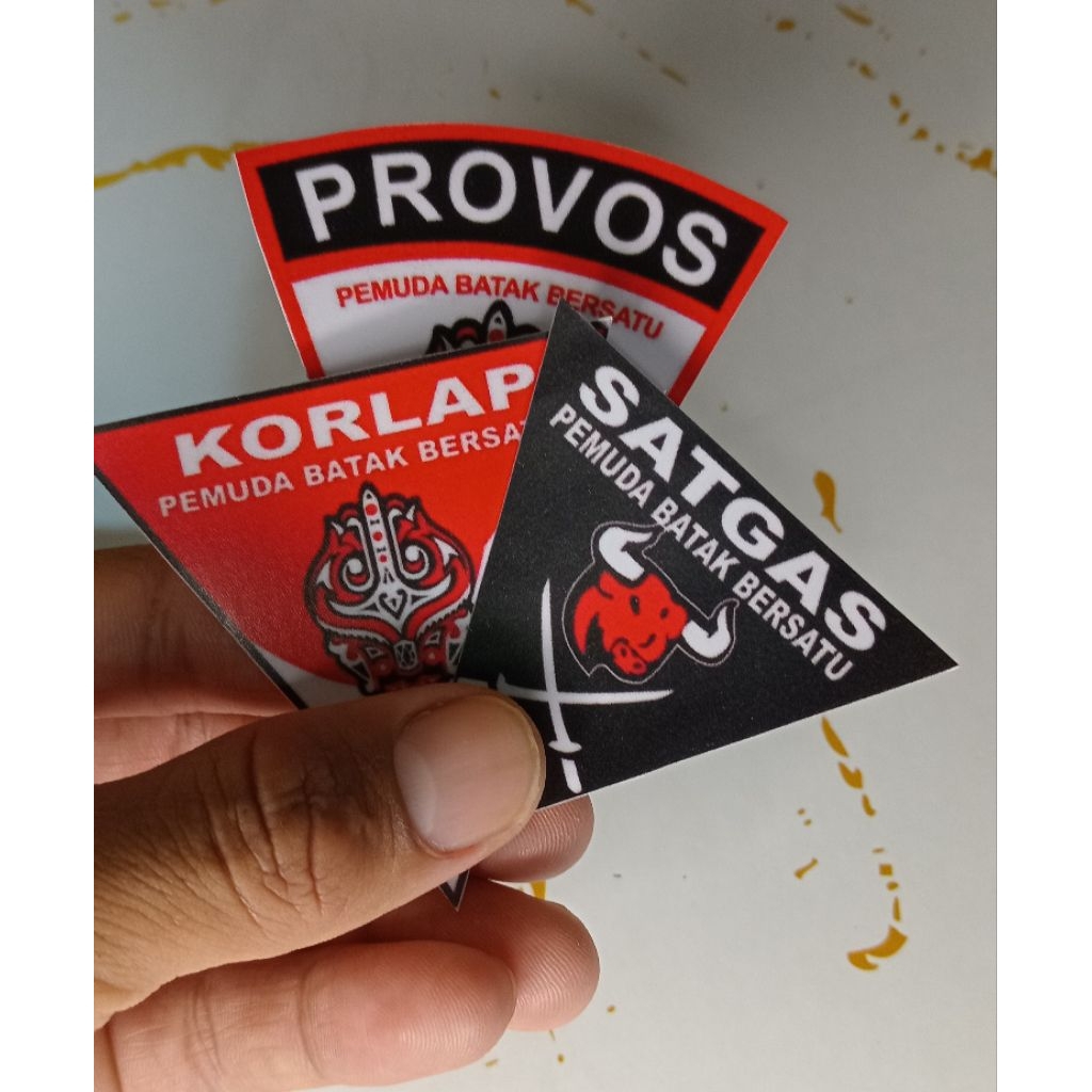 (Paket 3pcs)Stiker Pemuda Batak Bersatu Segitiga/Stiker PBB Bentuk Segitiga