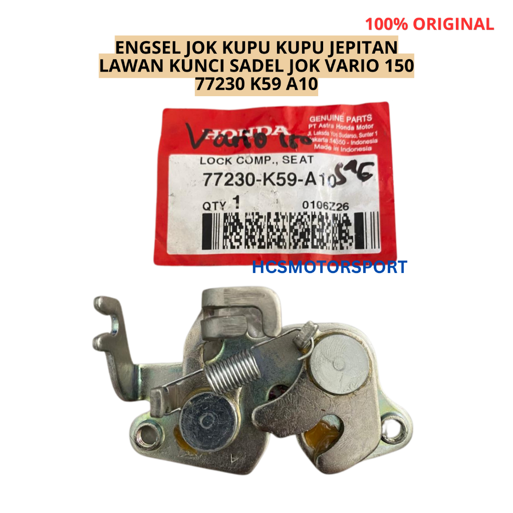ENGSEL JOK KUPU KUPU JEPITAN LAWAN KUNCI SADEL JOK VARIO 150 77230 K59 A10