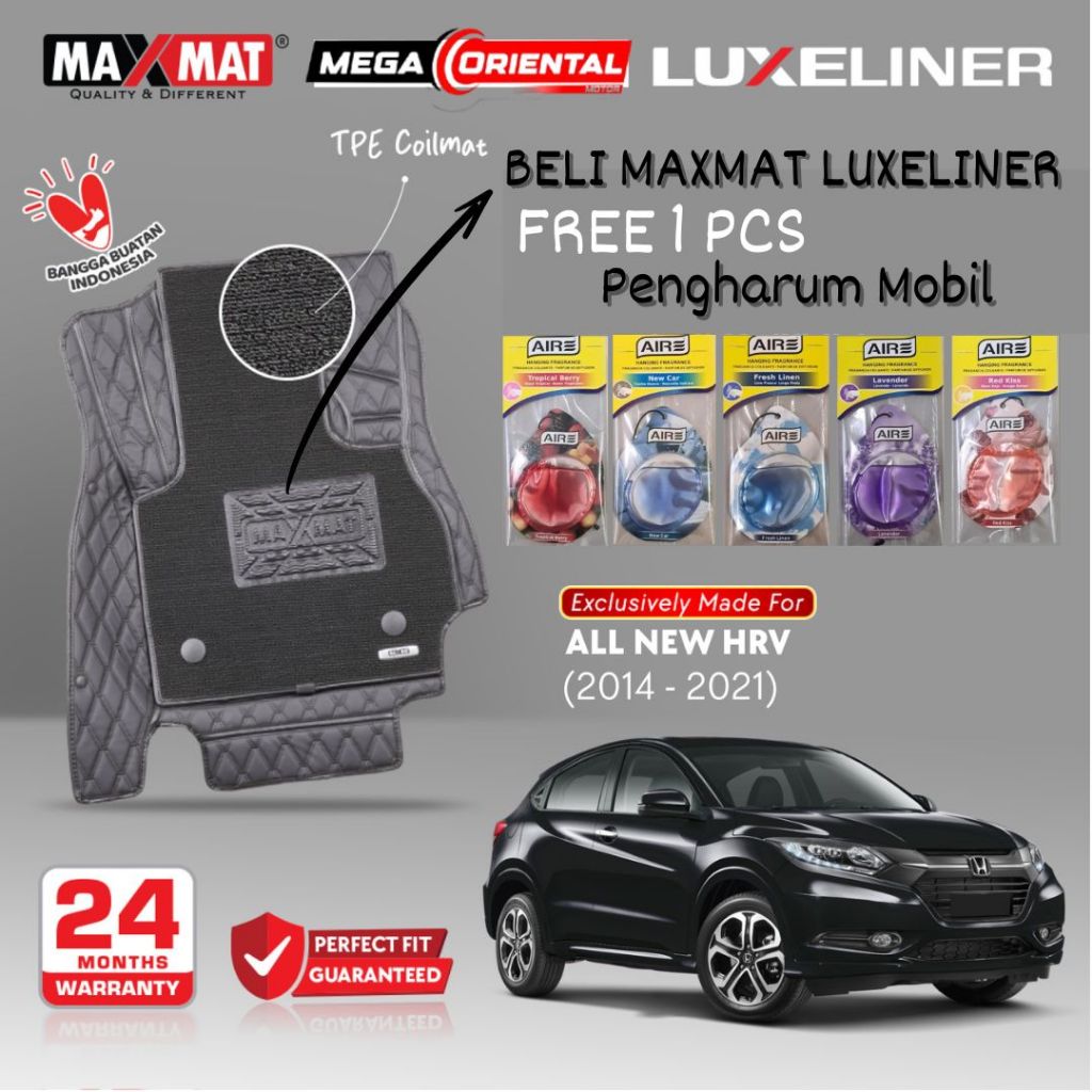 Maxmat Karpet Mobil HRV 2015-2021 - Karpet 7D Maxmat Luxeliner Honda HRV - Karpet Dasar Mobil