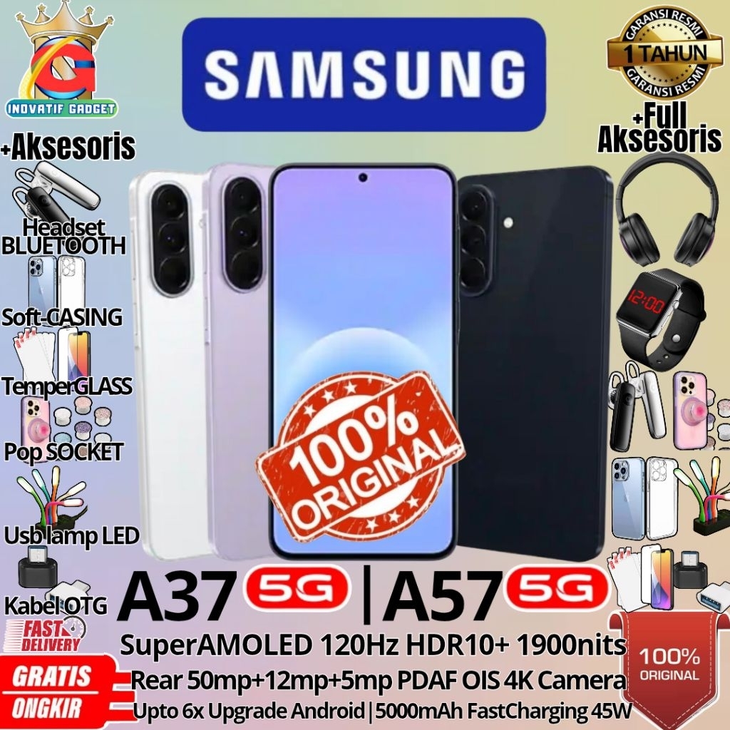HP BARU SAMSUNG A57 5G | SAMSUNG A37 5G 12/256GB & 8/256GB & 8/128GB RAM UPTO 24GB GARANSI RESMI 100