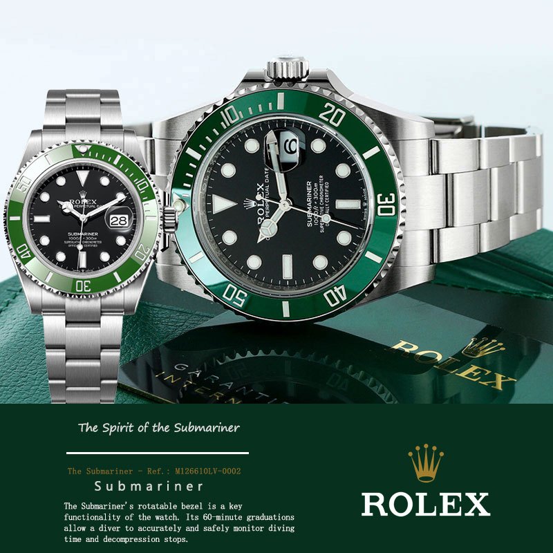 (100% Rolex Asli) COD Baru Rolex Submariner‌ 41mm Jam Tangan Rolex Pria M126610LV-0002 Mesin Otomati