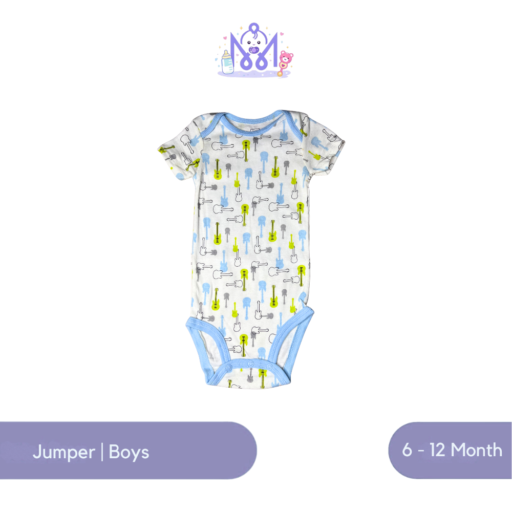 Mimo Baby World Sleepsuit Jumper Jumpsuit Bayi Motif Guitar Lengan Pendek Jumper Carters Bayi Laki L