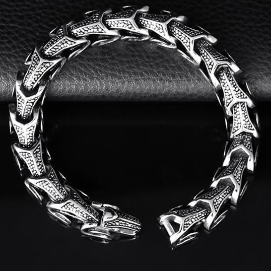 Gelang pria tulang naga baja titanium