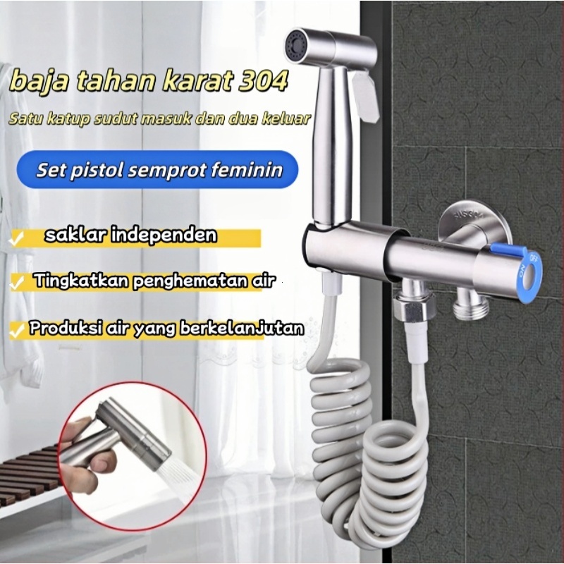 SUS304 1 Set Jet Shower Kloset Jet Shower Kamar Mandi Semprotan Toilet Duduk Jet wasser Kloset Stain