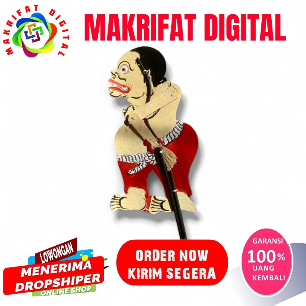 ZACK MART Wayang Kidangan Bagong Kolor Versi Ki Seno Nugroho Wayang Kulit Asli Ukuran Mini 30cm