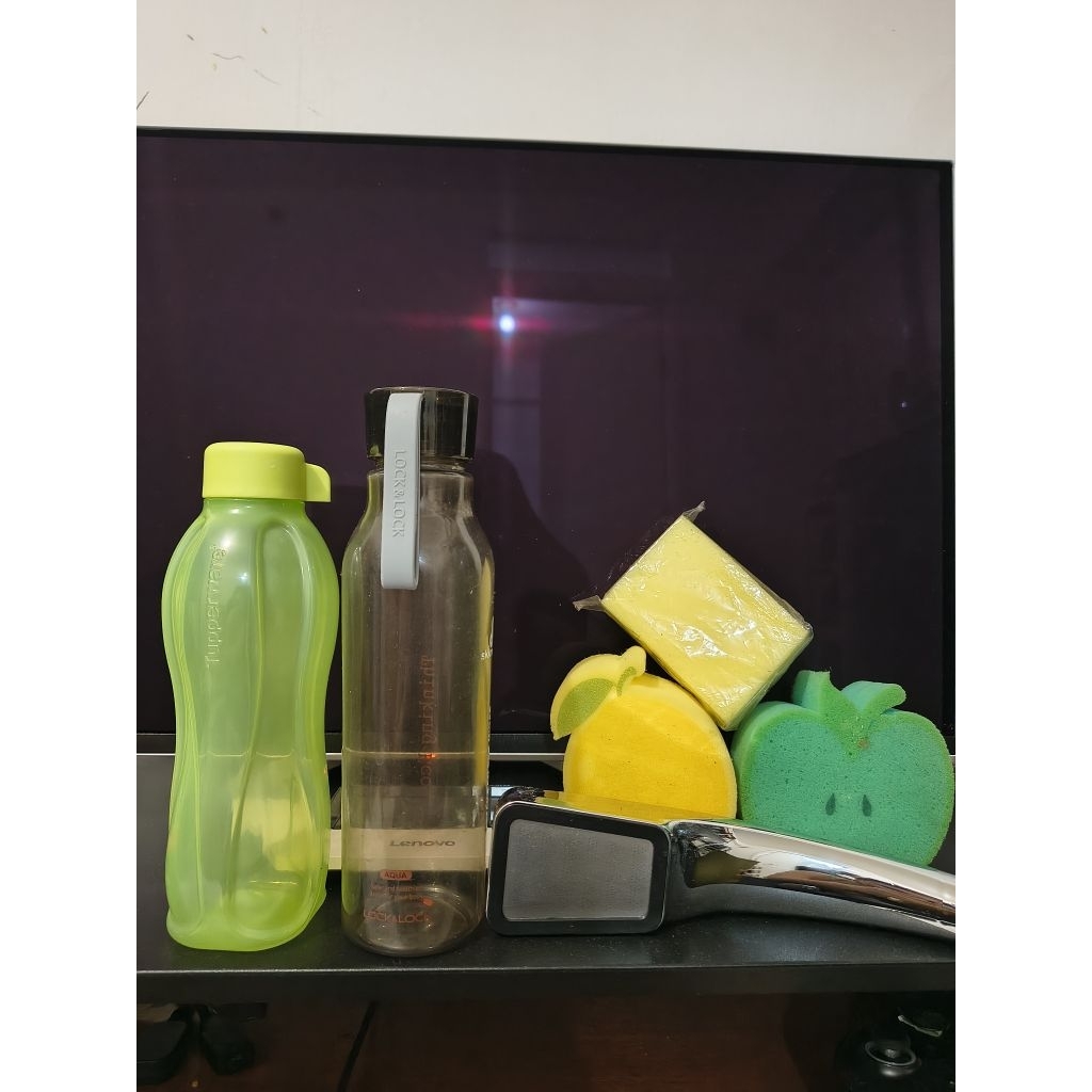 TAKE ALL tupperware lock & lock ORIGINAL ASLI botol minum spons cuci piring kepala head shower bundl
