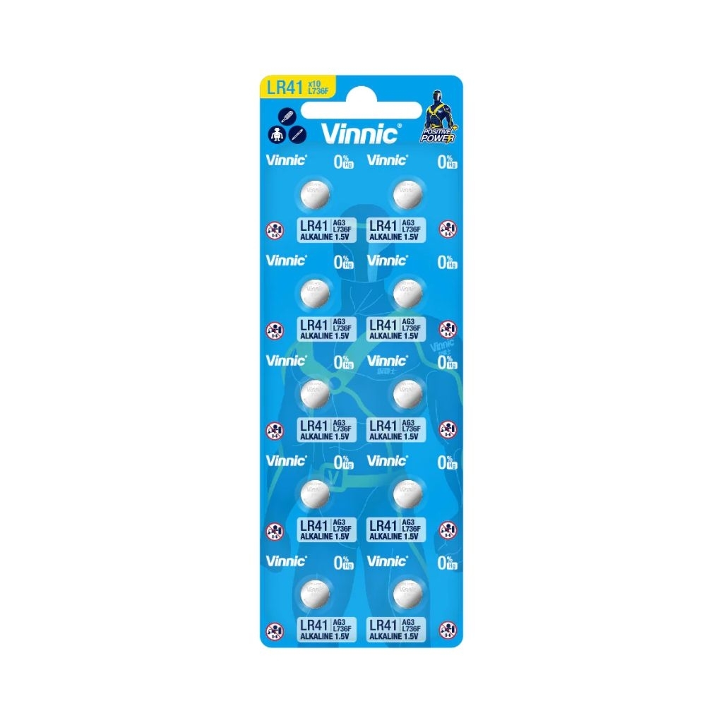 Baterai Jam Tangan Vinnic LR 41 / Baterai Ag3 / Baterai L736F Vinnic Harga Per 1 Lembar