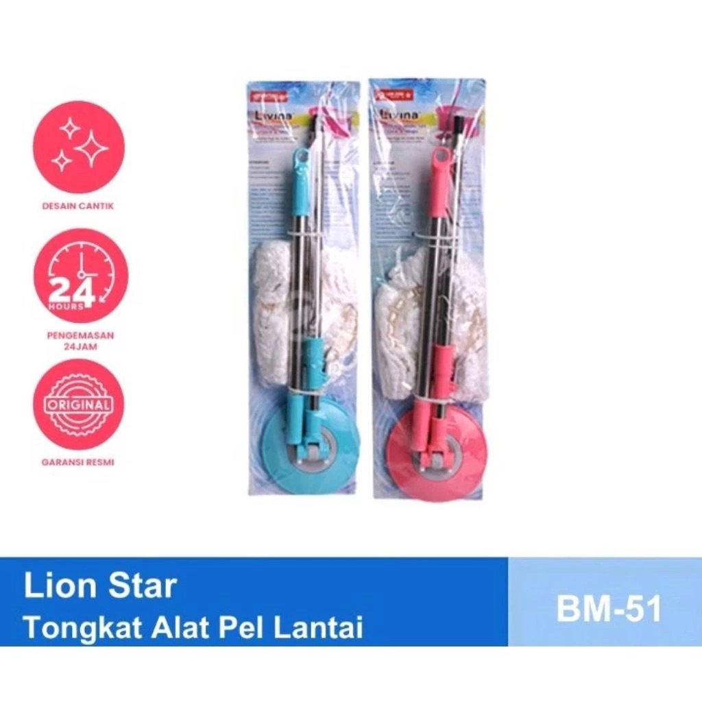 Lion Star Lovenia Spin Mop Handle Set / Pel Lion Star BM-51 / Pel Putar Lion Star