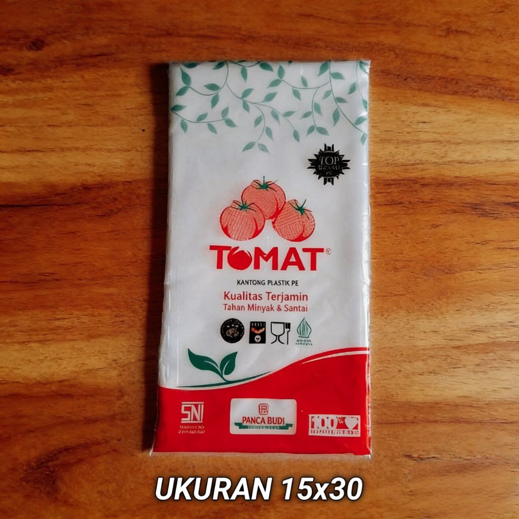 Plastik PE tomat ukuran 15x30 (muat 1kg)