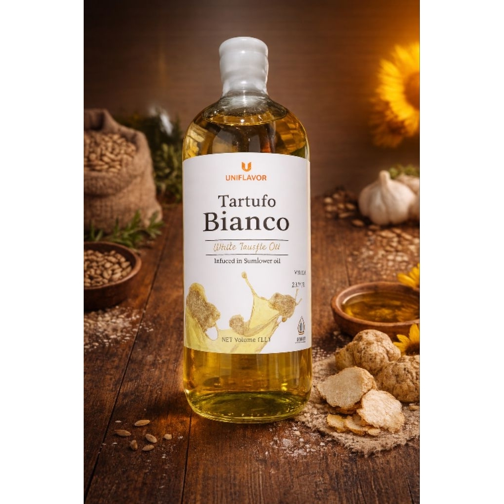 [HALAL] Uniflavor Tartufo Bianco White Truffle Oil and With Truffle Shaving (250 ML & 1 Liter Only))