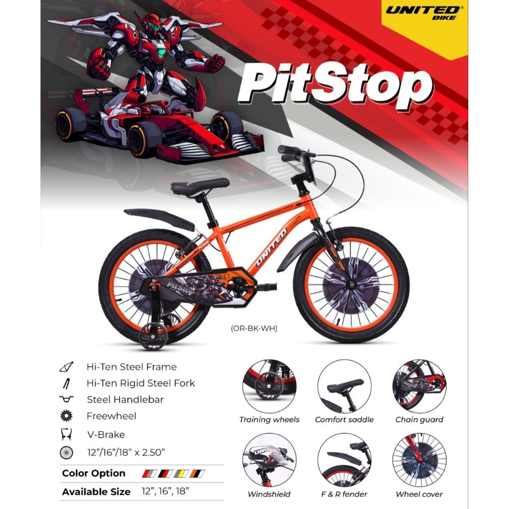SEPEDA ANAK BMX 12 16 18  INCH UNITED PITSTOP